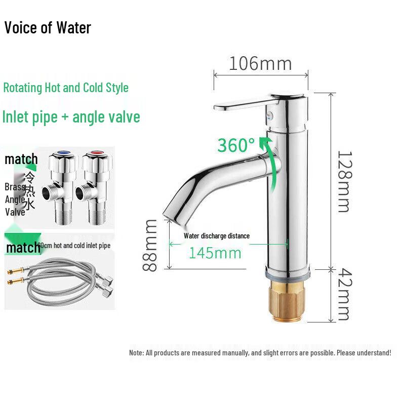 Shuizhisheng Edelstahl Drehbarer Beckenwasserhahn