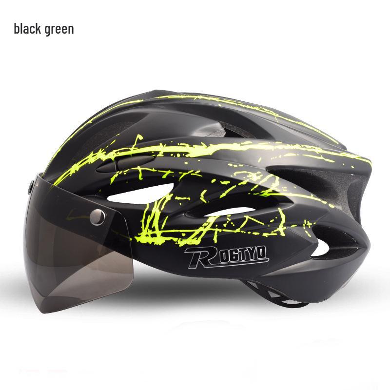 Unisex Bicycle Helmet with Integrated Magnetic Goggle for Mountain and Road Safety One Size