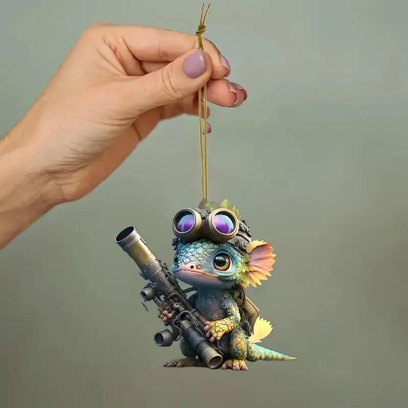 Colorful And Fun Acrylic Dinosaur Car Charm For Creative Vehicle Decor