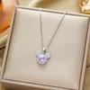 Women's Silver Titanium Steel Necklace with Micro-Inlaid Zircon - Elegant, Durable Clavicle Chain Jewelry