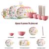 Cute Cartoon Alpaca 19-Piece Ceramic Dinnerware Set
