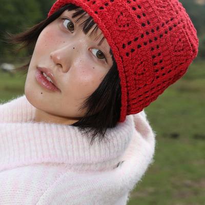 Naked Surf Club Crochet Knit Beanie (Red)