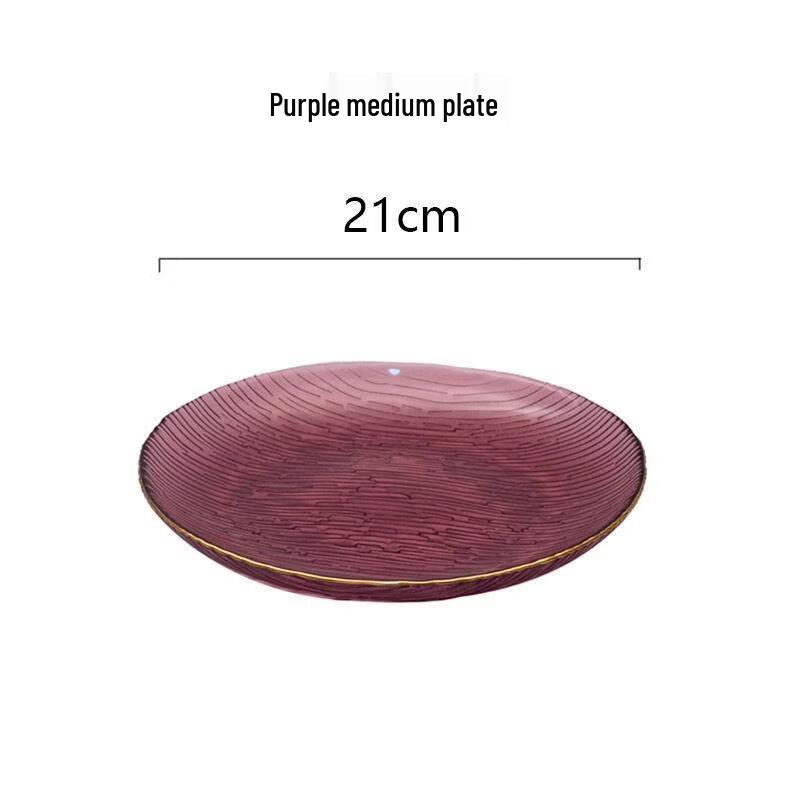 INS Style Striped Glass Divided Dumpling Plates