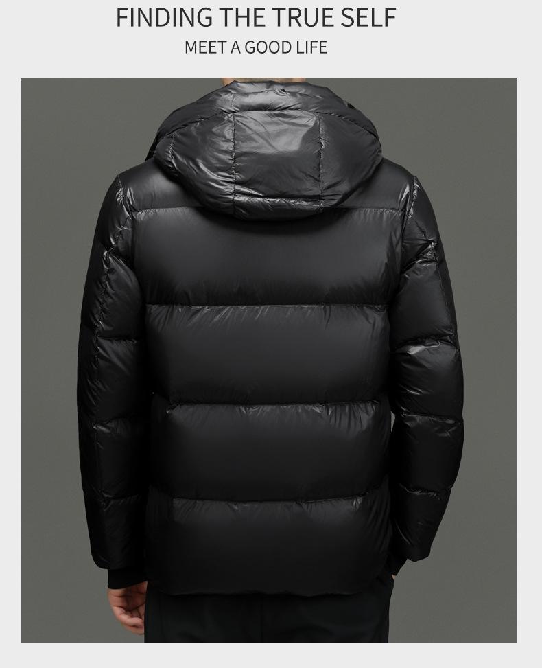 Black Gold Graphene Goose Down Jacket - Autumn/Winter Hooded Casual Fashion Outerwear