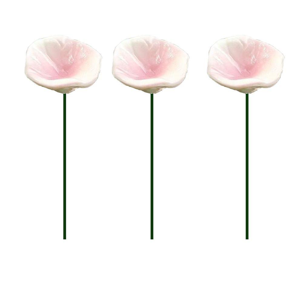 3pcs Ceramic Bee Butterfly Water Dispenser Flower Shape Colorful Bee Watering Station Bird Waterer Garden Decoration Outdoor Use