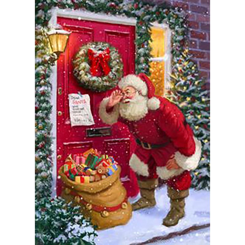 Diy Santa Claus 5D Diamond Painting Full Round Drill Christmas Gift Diamond Embroidery Cartoon Cross Stitch Handmade Wall Art