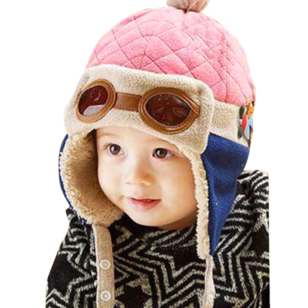 New Children Pilot Hats Fashion Boys Girls Aviator Hat Earmuffs Beanies Kids Baby Autumn Winter Warm Earflap Ear Protection Cap
