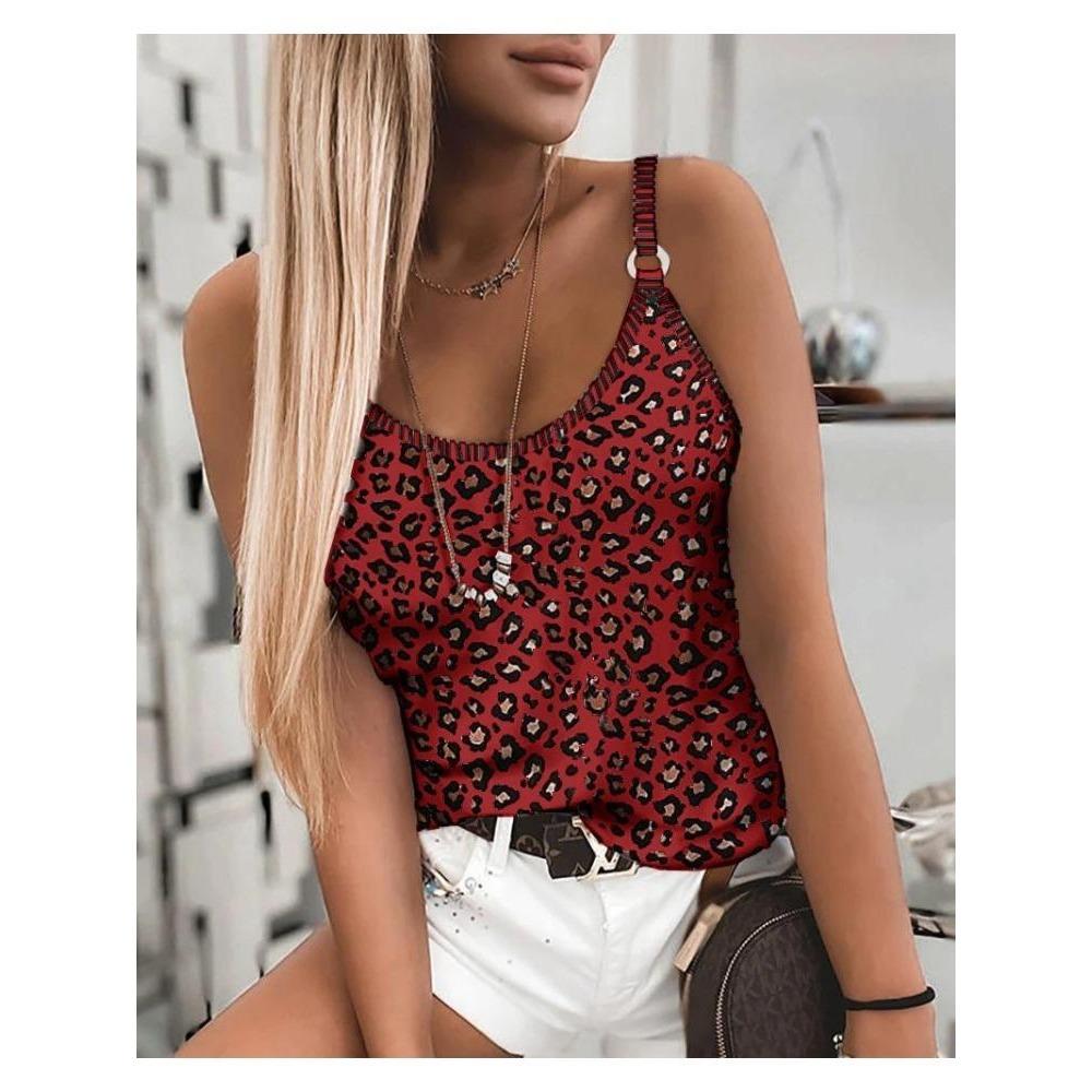 Sommer Einfaches Damenweste Leopardenmuster Mode Damen Camisole Kleine Weste Kühl Atmungsaktive Weste