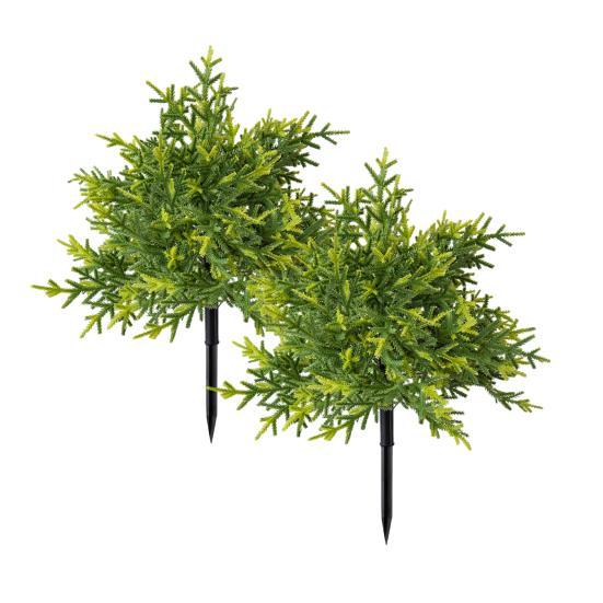 Artificial Pine Topiary Realistic Faux Pine Bushes Artificial Greenery with Spike Christmas Topiary