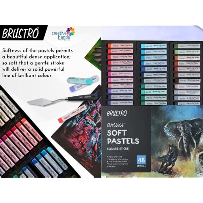 

BRUSTRO Artists Soft Pastels Set of 48 48 Count (Pack of 1) разноцветный