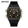 SANDA SD3396 Electronic Watches for Man Dual Display Luminous Alarm Clock Sports Waterproof LED Digital Watch