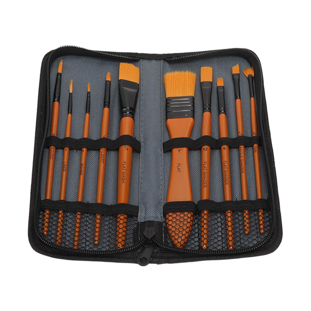 Oil Paint Brush Set Hand Tempered Ergonomic Handle Paint Brush Set with Palette Knives Sponge for Artist for Art