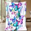Vibrant Butterfly Art Theme Blanket Lightweight Warm Flannel Blanket Decorative Throw Blanket for Home Decoration