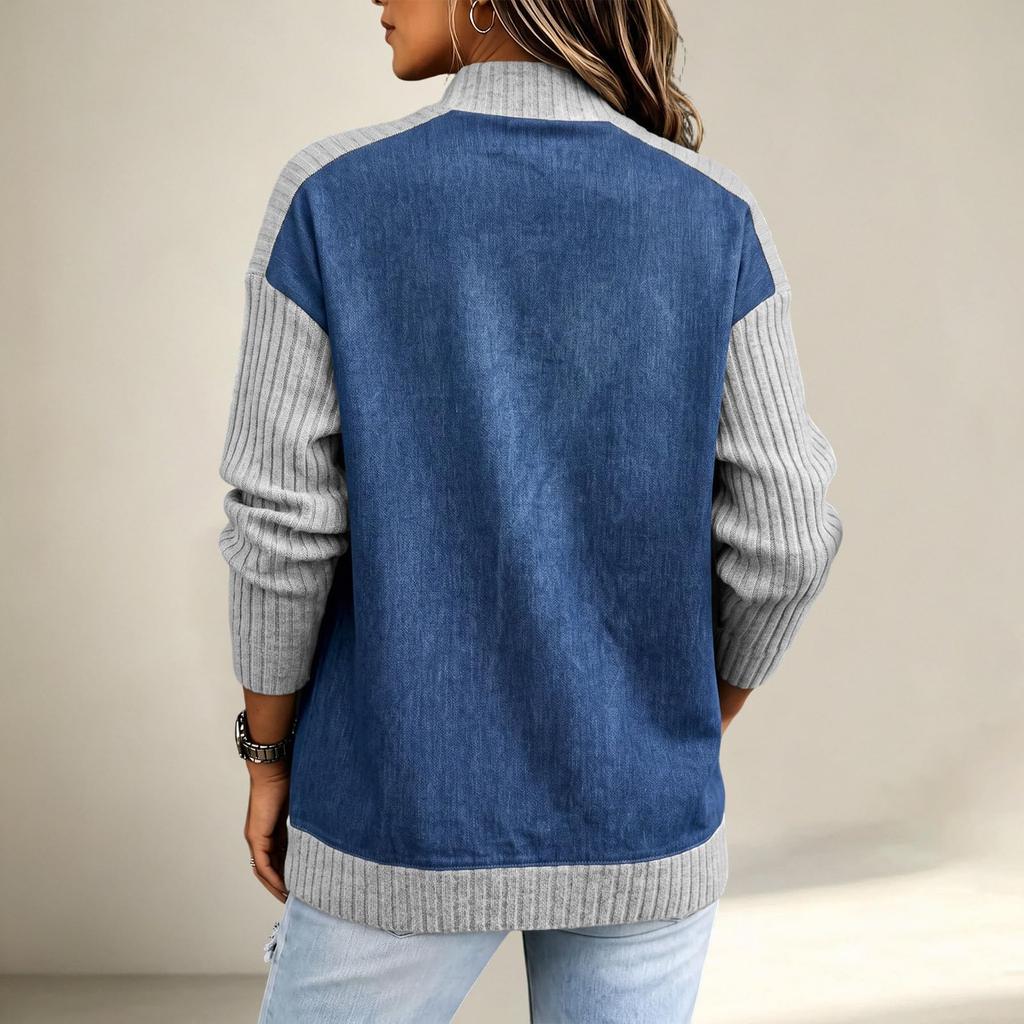 Women's Casual Loose Fit Patchwork Jacket