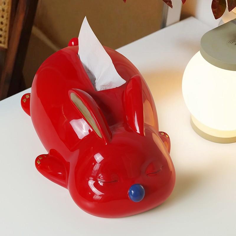 Creative Design Rabbit Tissue Box Ornaments Cardboard Box Living Room Home Dining Table Coffee Table Furniture Bedroom Adorable Decorations