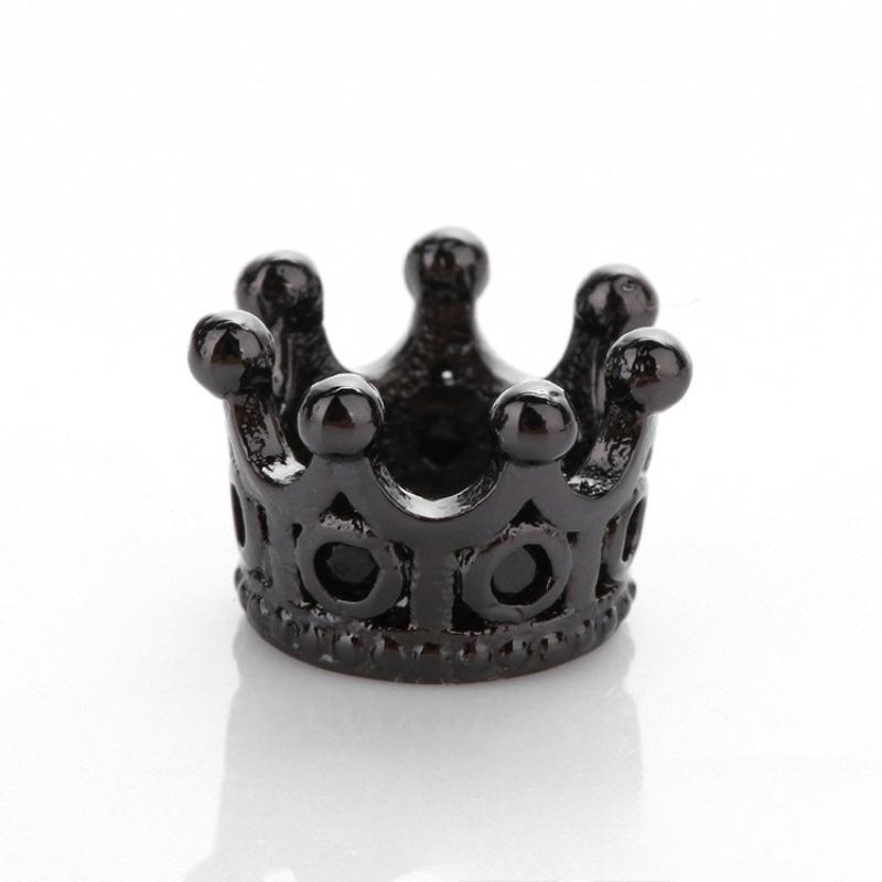 

10 Pcs/lot Micro Inlaid Crown Spacer Charms Zircon Accessories Bracelet Hand Chain Necklace DIY Beads for Jewelry Making