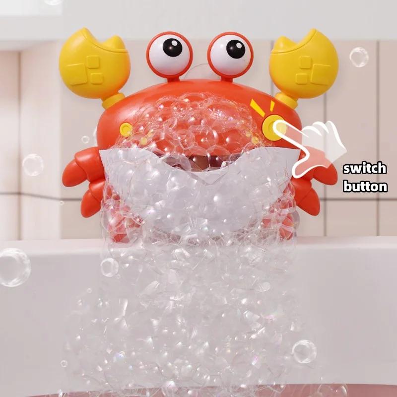 Baby Shower Toy Automatic Bubble Machine  Machine Crab Music Shower Toy Bath Soap Bathroom Safe And Comfortable Toy For Children