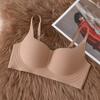 Traceless underwear, women's small breasts gather comfortably, upper support, anti-sagging, no steel ring, double breasts, half a cup, one-piece bra