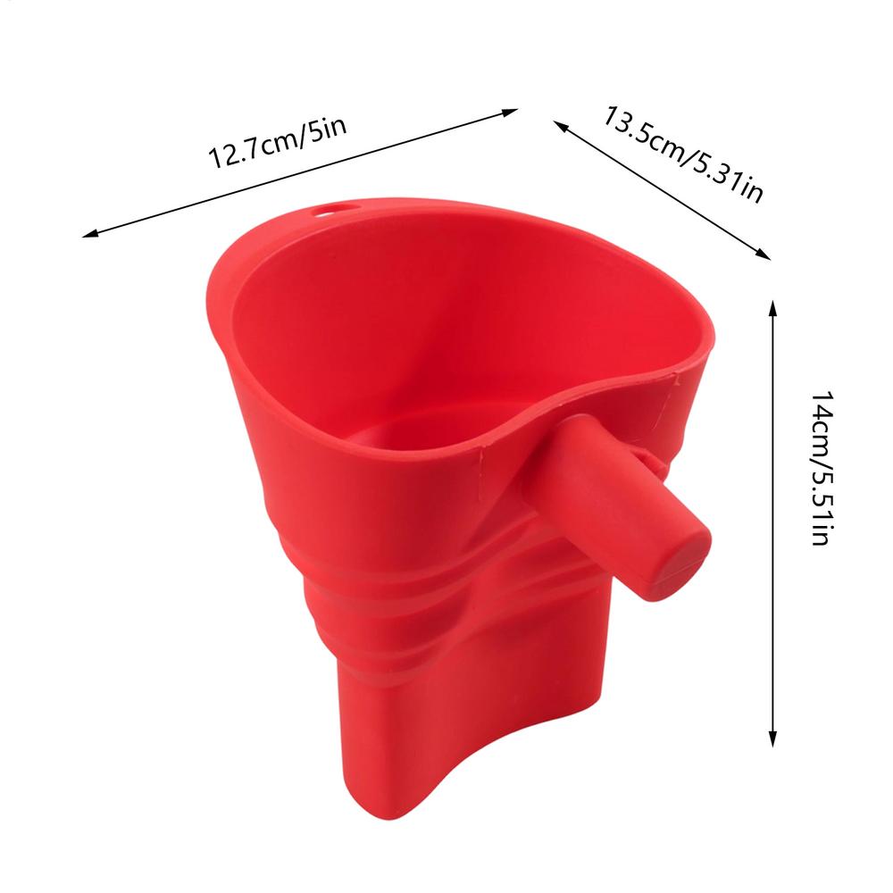Flour Funnel Silicone Foldable Kitchen Utensils Kitchen Sugar Funnel for Bakers Home Cooks Beginner Cooking Lovers Sugar Cocoa красный