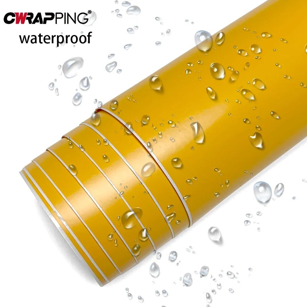 Car Color Changing Film Matte Yellow Auto Body Creative Anti-Scratch Waterproof Sticker Insulating Sunscreen Film Car Supplies