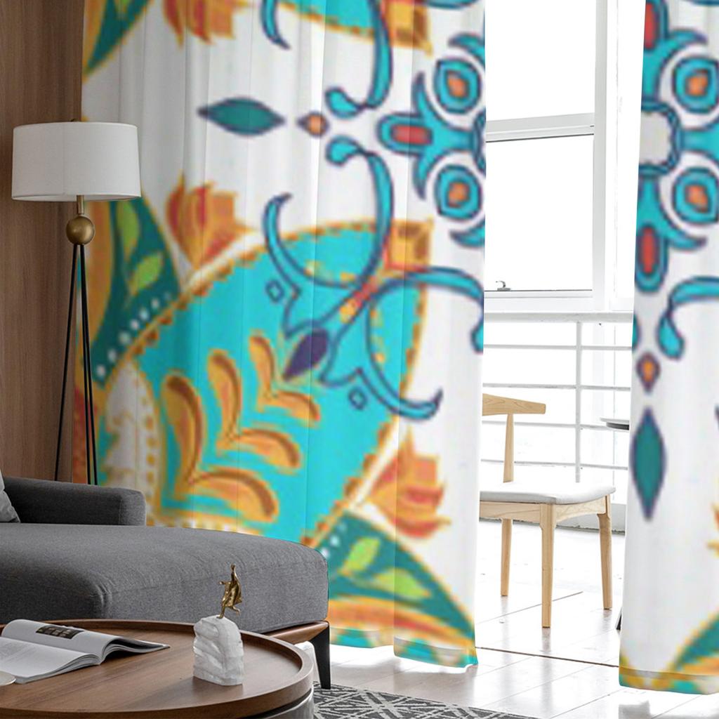 Farbiges Muster Mode Dekorative Elemente Transparente Vorhänge für Wohnzimmer Tüll Fenstervorhang Schlafzimmer Küche Schleier Drapierungen