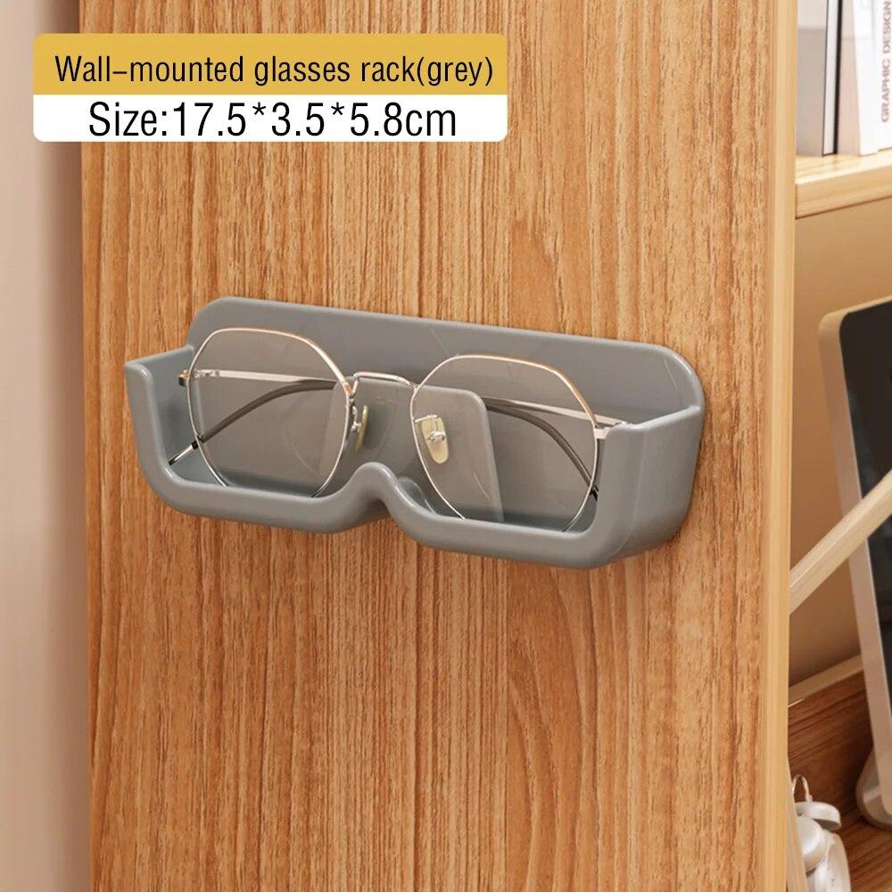1PC High End Glass Display Cabinet Glasses Storage Box Wall Mounted Perforated Free Sunglasses Storage Rack Sunglass Home Tidying