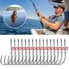 15Pcs Live Shrimp Fixing Hook Heavy Duty Carbon Steel Barbed Fishhook with Hole