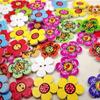 Gorgeous Mixed Color 20 mm Flower Dots Crafts Decoration Sewing Scrapbooking 2-Holes Wooden Buttons