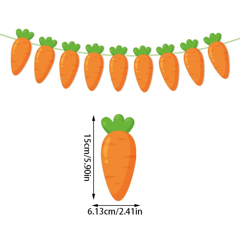 Happy Easter Banner Colorful Bunny Easter Eggs Carrot Banner Garland Signs Spring Themed Easter Day Decorations for Home