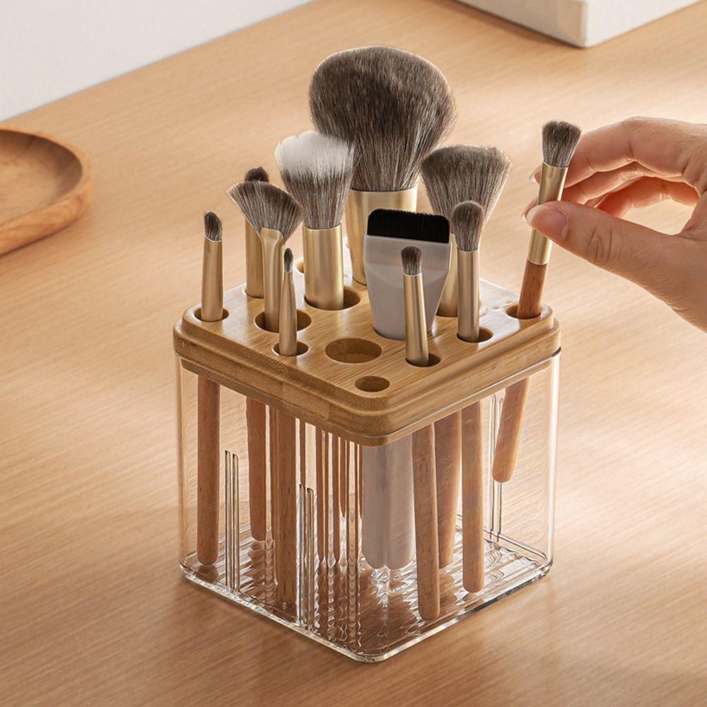 Clear Makeup Brush Holder Dust-proof Large Capacity Cosmetic Storage Box Waterproof with Lid Makeup Organizer Girl Gift
