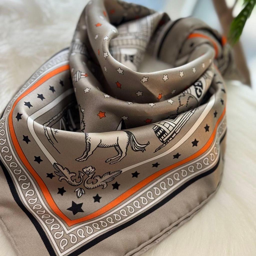 Used HERMES Carre 55 Scarf / Paris Station Bandana