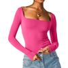 Long Sleeved Square Neck Sexy Base Shirt Long Sleeve Square-Neck Sexy Base Shirt
