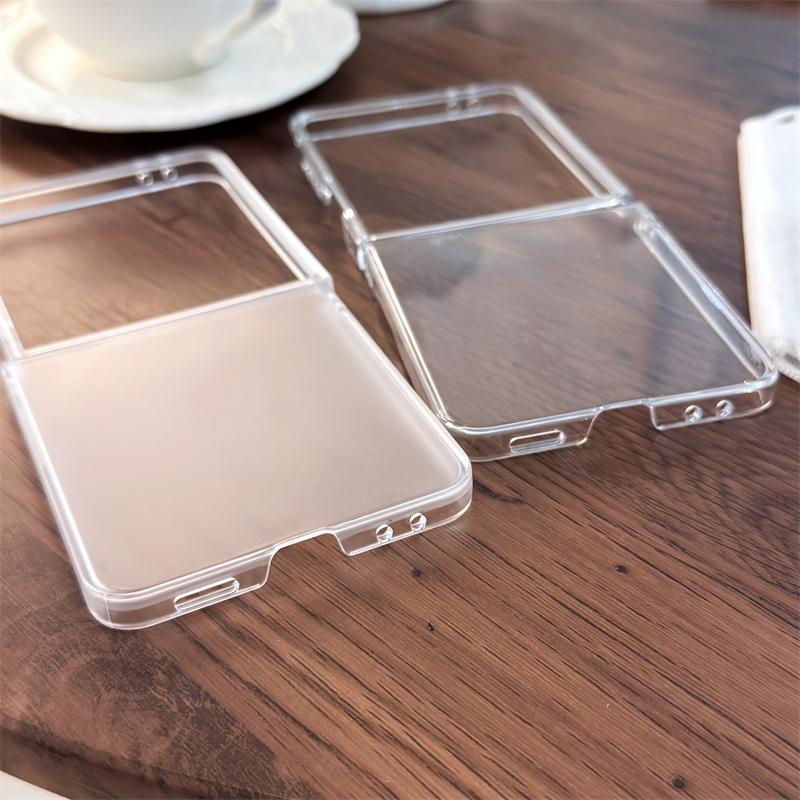 Fashion Translucent Matte PC Ultra Thin Case for Samsung Galaxy Z Flip 7 FE 6 5 4 3 Flip7 Flip6 Shockproof Clear Slim Hard Cover