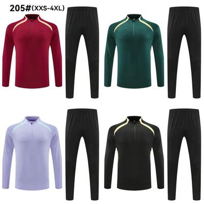 Spring & Autumn Long Sleeve Football Training Set: Adult & Youth Half-Zip Jersey