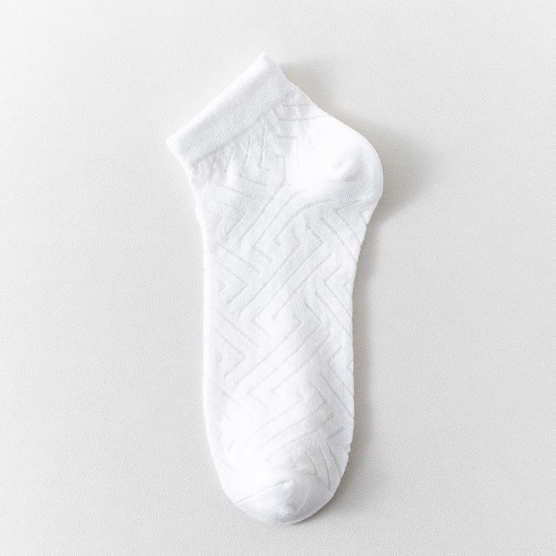 5/10 Pairs Comfortable Casual Spring Summer Socks for Women Mesh Lace Up Glass Silk Boat Socks Low Top Open Toe Breathable Short Socks