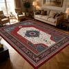 Red Blue Vintage Persian Floral Medallion Carpet Living Room Table Large Rug Soft Non-slip Washable Bedroom Lounge Floor Mats