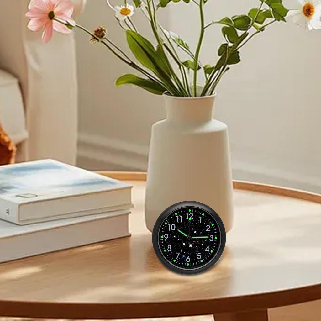 Car Clock Luminous Vintage Quartz Watch Decor Small Clock With Clip And Sticker For Car Dashboard Motorcycle Vehicle Interior