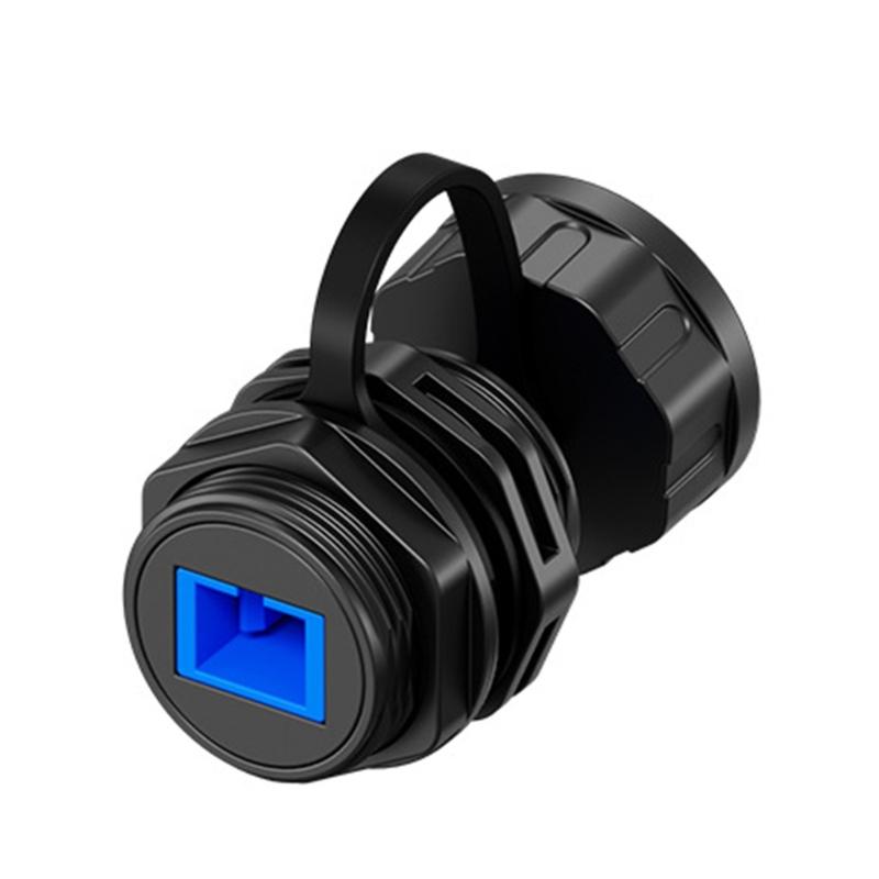 IP68 Waterproof LC Fiber Optics Coupler Adapter Panel Mount Connector With Dustproof Cover For Outdoor Data Center Use