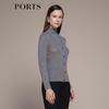 PORTS Women's Faux Two-Piece Slim High-Neck Sweater