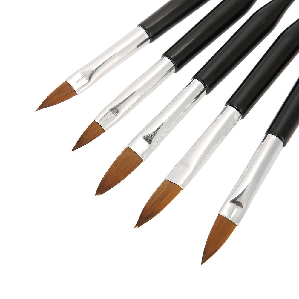 5pcs Nail Art UV Gel Polish Carving Drawing Painting Pen Brush Nail Art Brush Set Manicure Tool