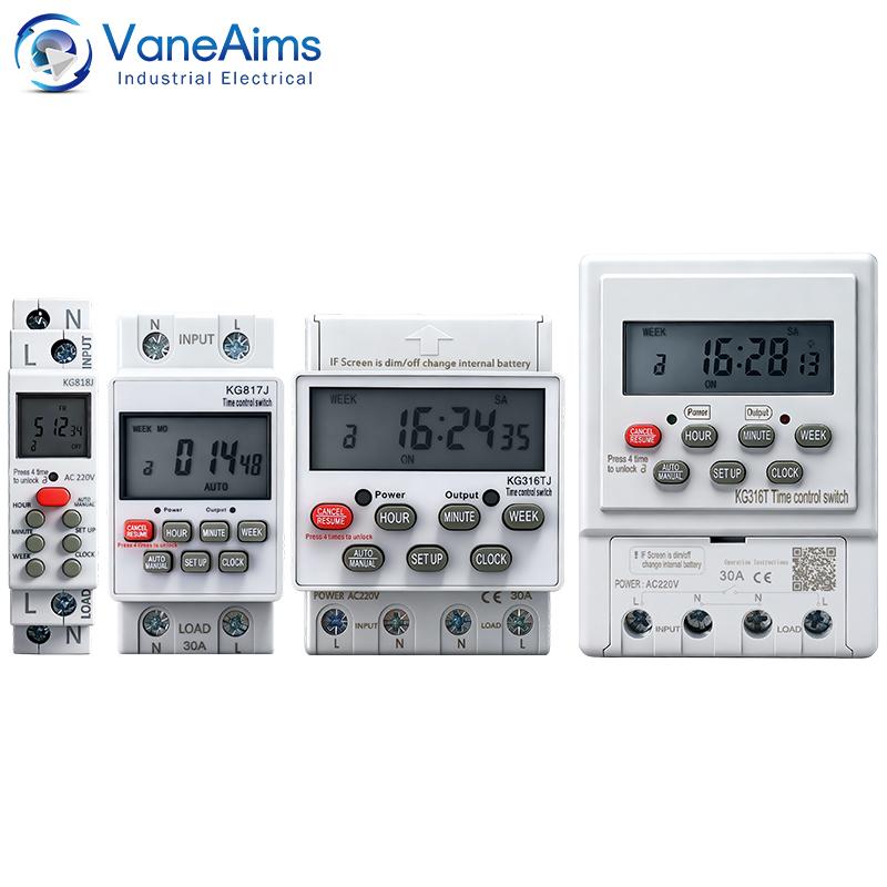 Din Rail Mount Time Control Relay 7 Days Weekly Programmable Timer 12V 110V 220V LCD Digital Timer Switch with 24 On/Off Groups3
