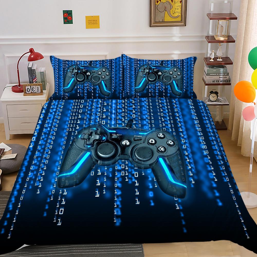 3D Game Controller Pattern Bedding Set Game Console Printed Down Duvet Cover with Pillowcase Teen Single Double Bed Full-size Home Decoration