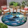 Wolf Heart Floral Fantasy Round Rug Home Soft Decorative Anti Slip Yoga Table And Chair Mat Carpet Outdoor Floor Mat Carpet S8
