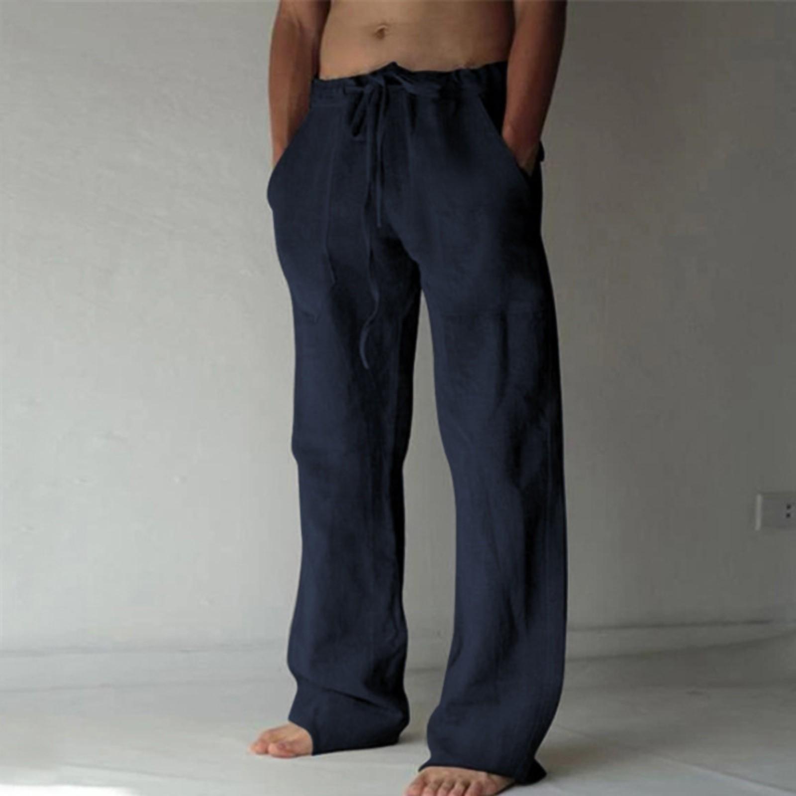 

Men s Summer Pants Comfortable Breathable Casual Trousers XL Темно-синій