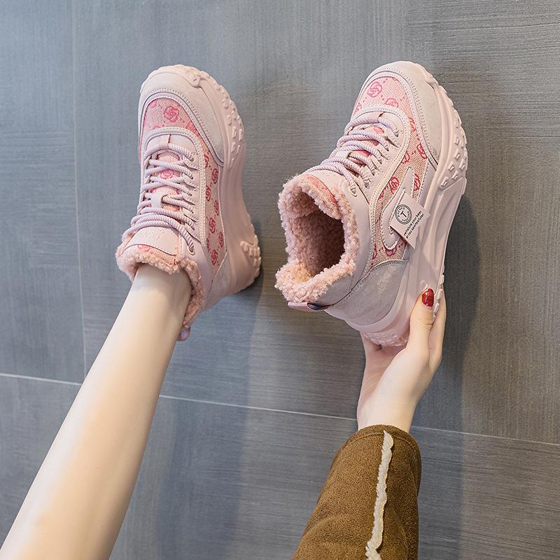 Special canvas dad shoes women's 2025 autumn new casual shoes French round head thick sole heightening casual sports shoes