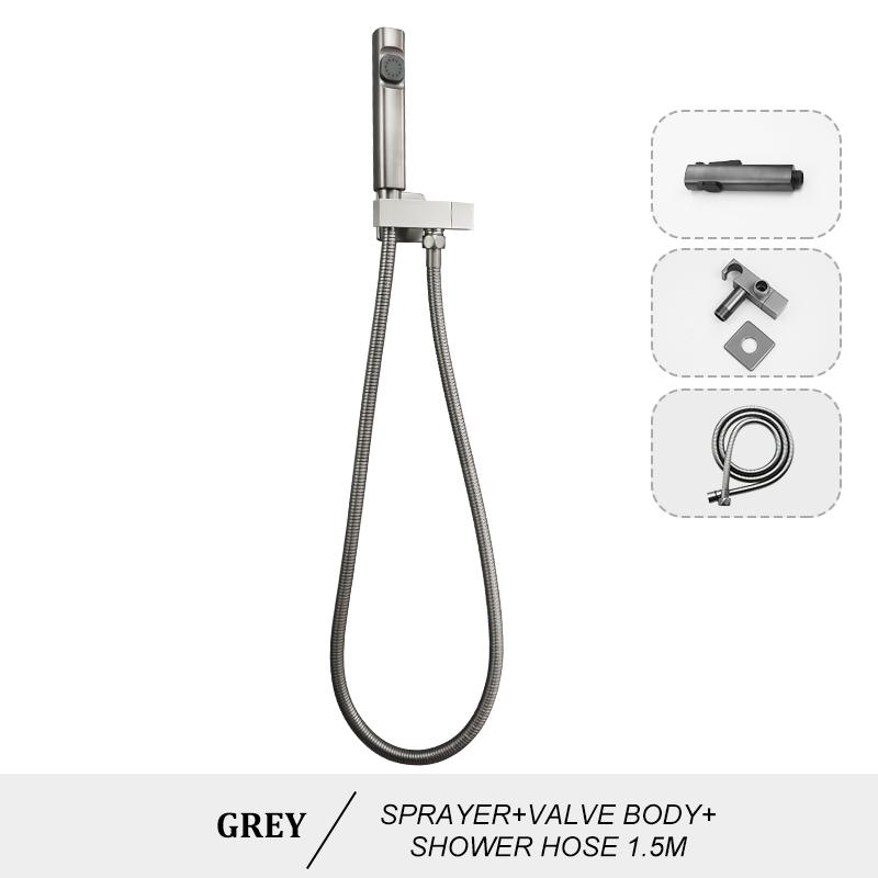 Black Toilet Bidet Nozzle Set Nozzle Gun Shower Handheld Bidet Faucet Portable Toilet Bidet Sprayer Household Hose Self-Cleaning