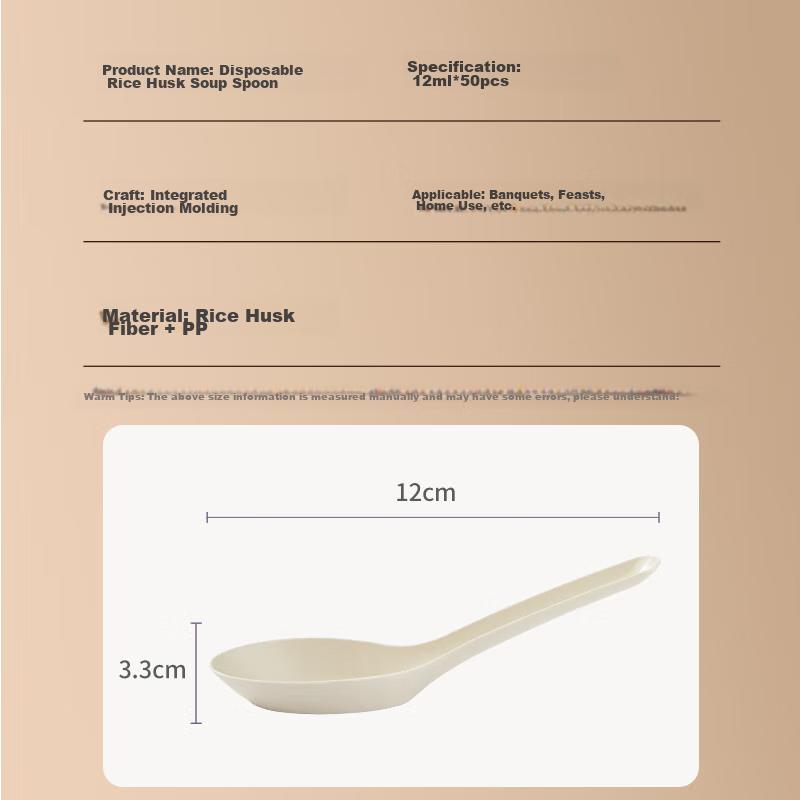 YOUAO Disposable Spoons [50 Pieces], Thickened Soup Spoons, Dining Spoons, Dessert Spoons, Takeout Packaging Spoons, Food-Grade Wholesale