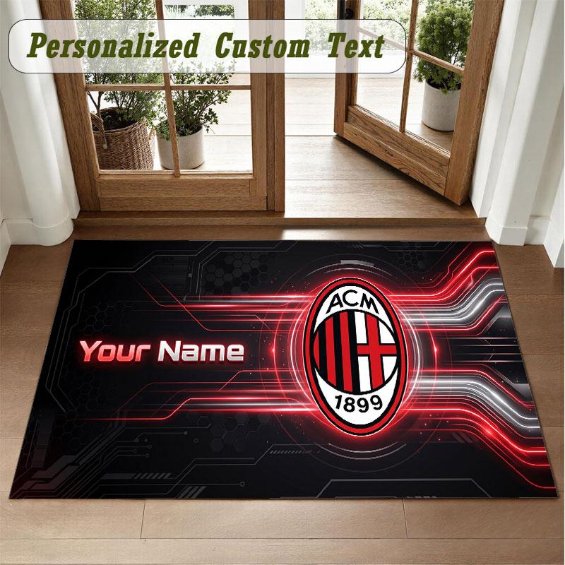 Crystal Velvet Square Rug Custom NameAC Milan Pattern Non Slip Home Floor Decor Rug