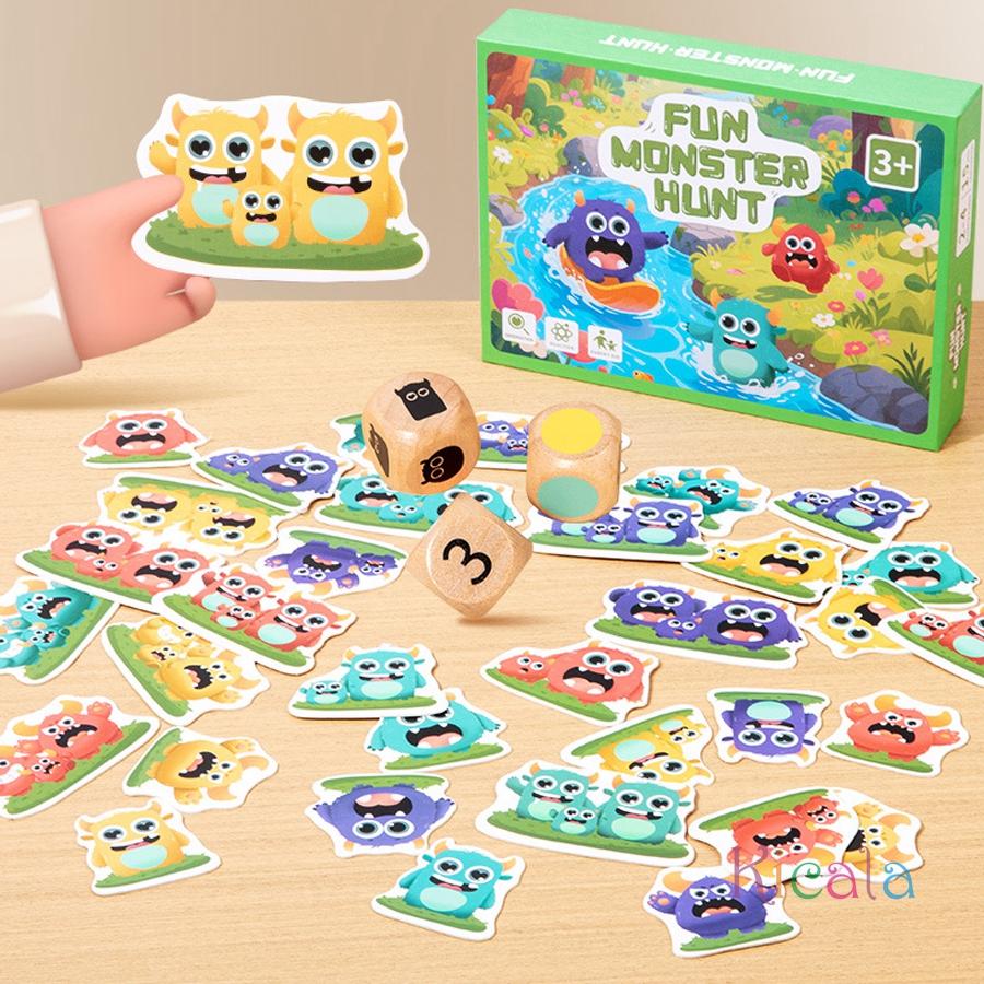 Kid Fun Catch Monster Social Board Game Montessori Color Shape Matching Number Cognition Logice Thinking Clearance Education Toy