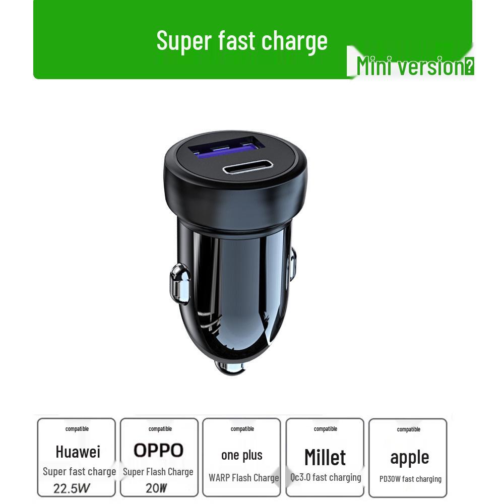 Compact Dual USB Car Charger with Pull-Ring Design - 200W Fast Charging & Multifunctional Cigarette Lighter